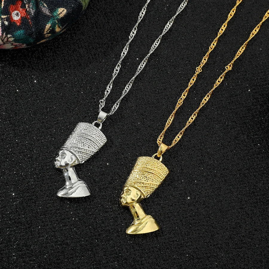 Retro Pharaoh Head Pendant – Hip-Hop Egyptian Necklace for Men & Women