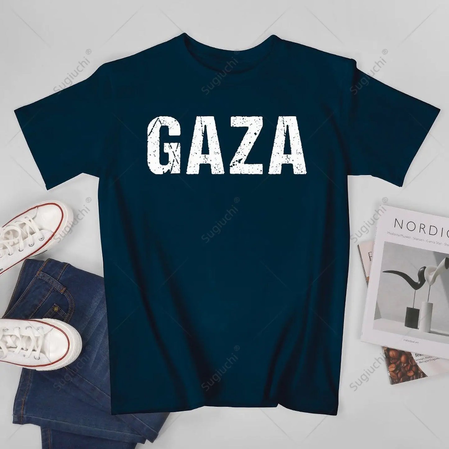 Unisex Men Vintage Gaza Palestine City Tshirt Tees T Shirts Women Boys 100% Cotton T-Shirt