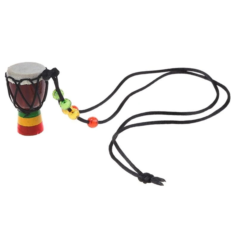 F92E Mini Djembe Percussion African Hand Drum Pendant Drummer Present for Learning Drume Beginner Starter Tool