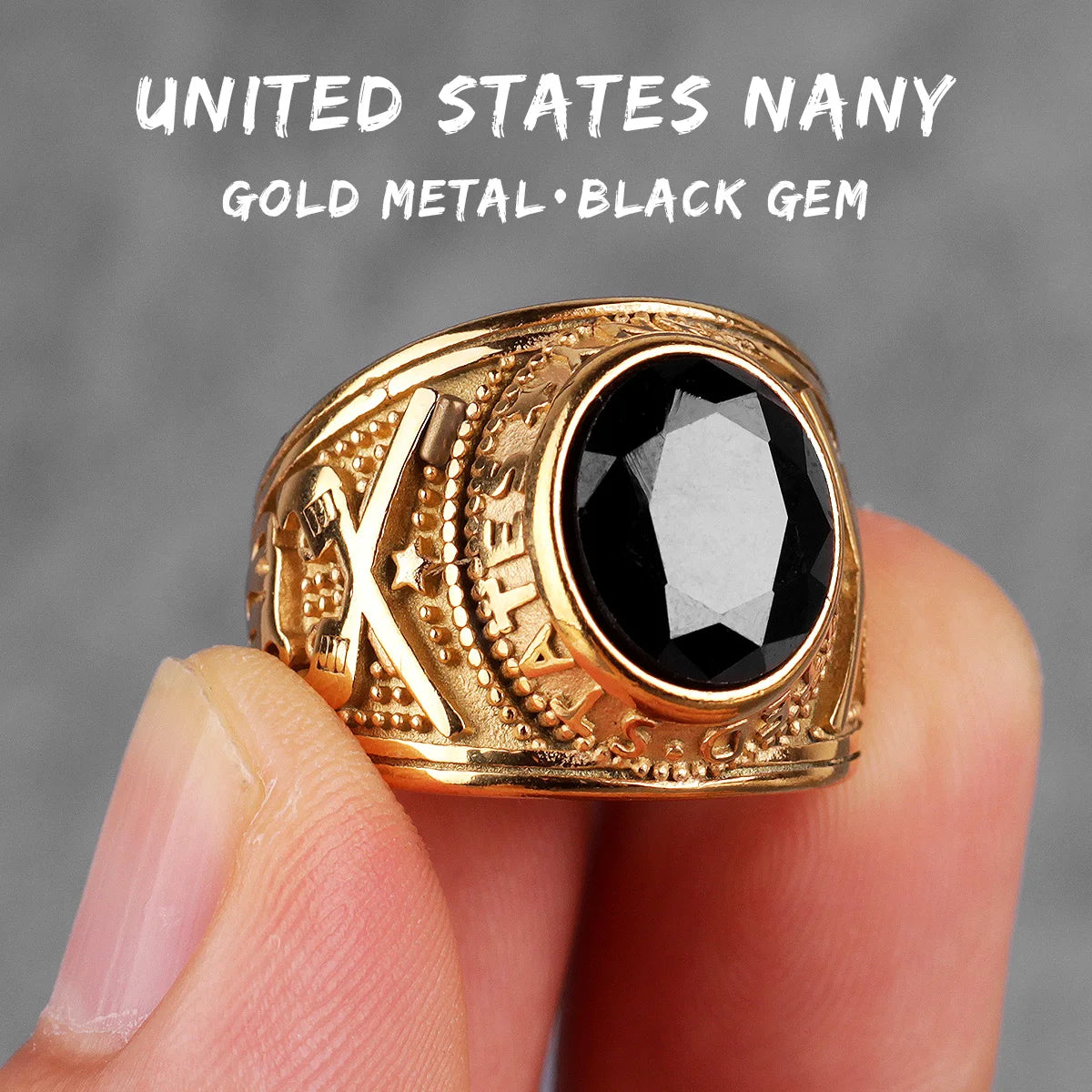 Stainless Steel Mens Rings Gold Silver Color Red Blue Rhinestone Simple Luxury for Male Boy Jewelry Creativity Gift Wholesale