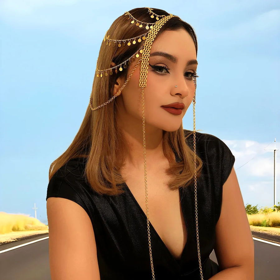 Crown of the East – Gold Coin Headdress for the Arab Bride in America