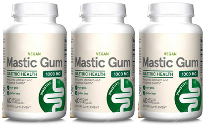 Mastic Gum 1000 mg, 60 Veggie Caps, Digestive Tract Support for Stomach and Duodenal Health, 30 Servings Dietary Supplement