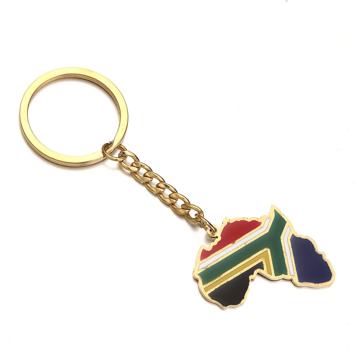 Africa Map Keychain – Stainless Steel Hip-Hop Jewelry, Morocco to South Africa