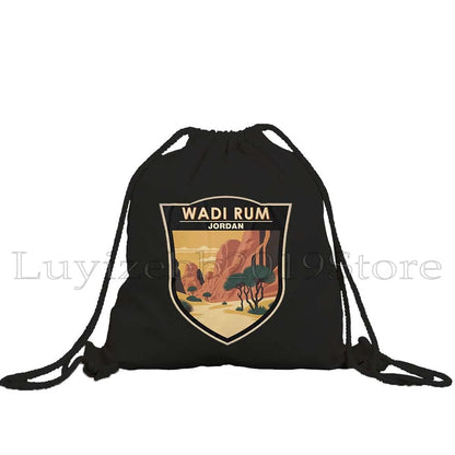 Jordan Emblem Drawstring Bag – Petra, Flag & Map Gym Sackpack