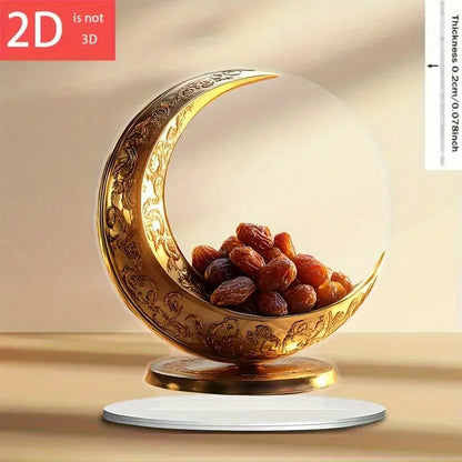 2D Eid al-Fitr Moon Ornament Multi functional Desktop Decora Suitable for Home DecoraFestival Gifts and Muslim Ramadan Celebra