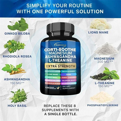 Corti-Soothe Supplement - Supports Adrenal Health, Regulates Cortisol, Promotes Relaxation, Increases Energy Levels - 120pcs