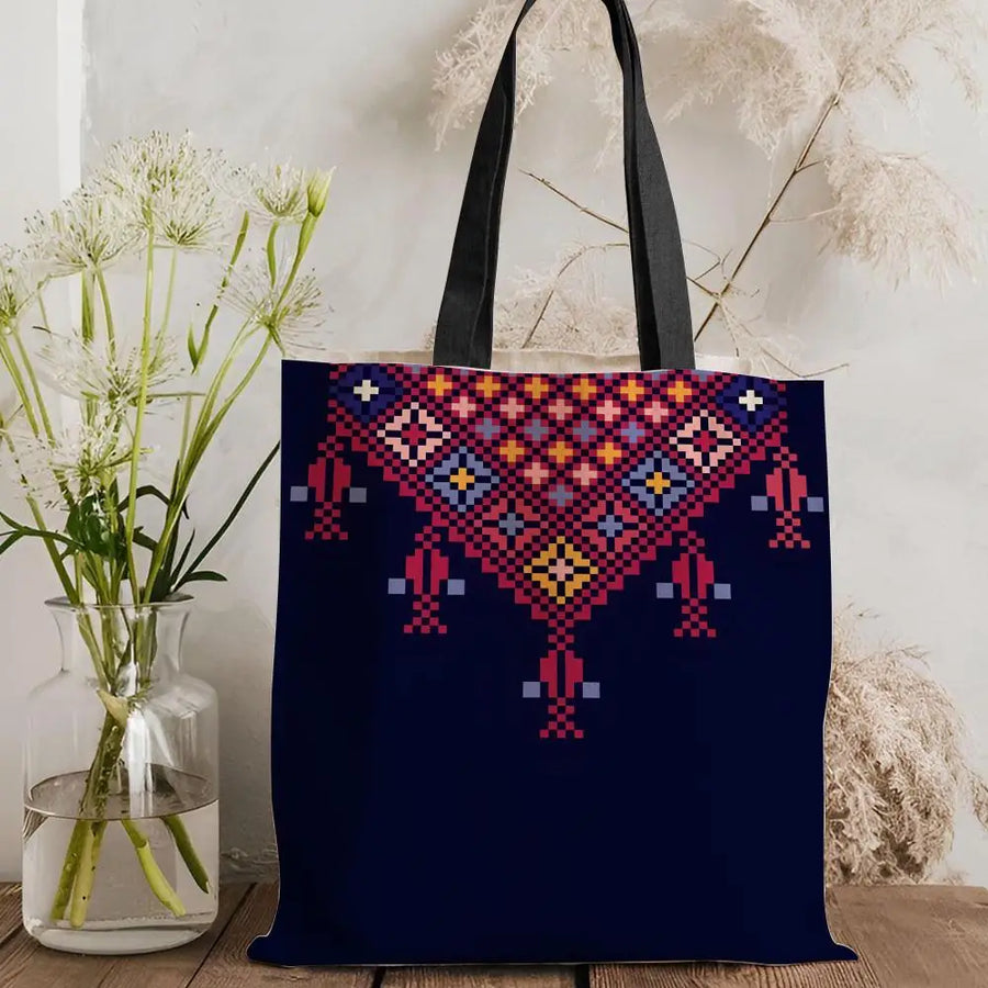 Ethnic Bloom – Classic Floral Lightweight Canvas Tote