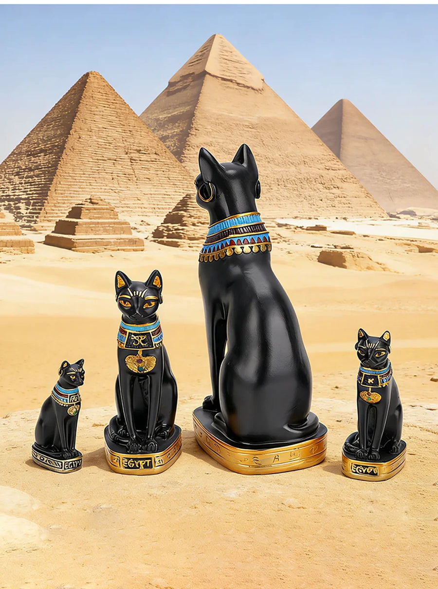 Bastet Resin Ornament – Handcrafted Egyptian Cat Guardian, Museum-Style Decor