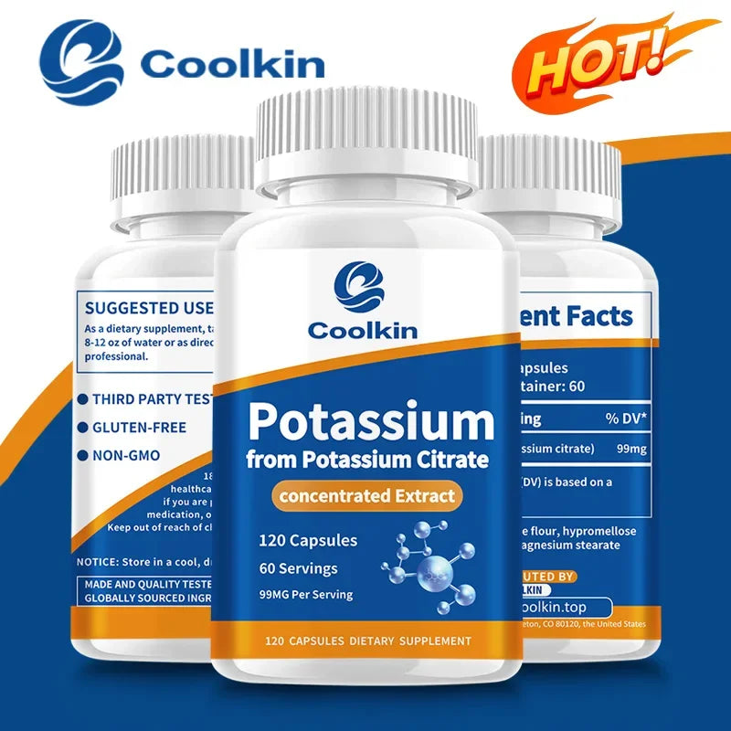 Natural Potassium Citrate - Supports Electrolyte Balance and Normal PH, Non-GMO and Gluten-free, Absorbable Potassium Supplement