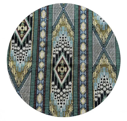 The Nomad's Loom – Ethnic Green Jacquard Woven Fabric (140x100cm)