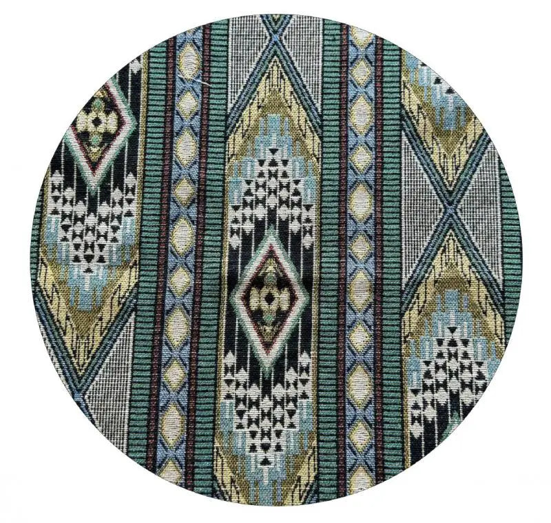The Nomad's Loom – Ethnic Green Jacquard Woven Fabric (140x100cm)