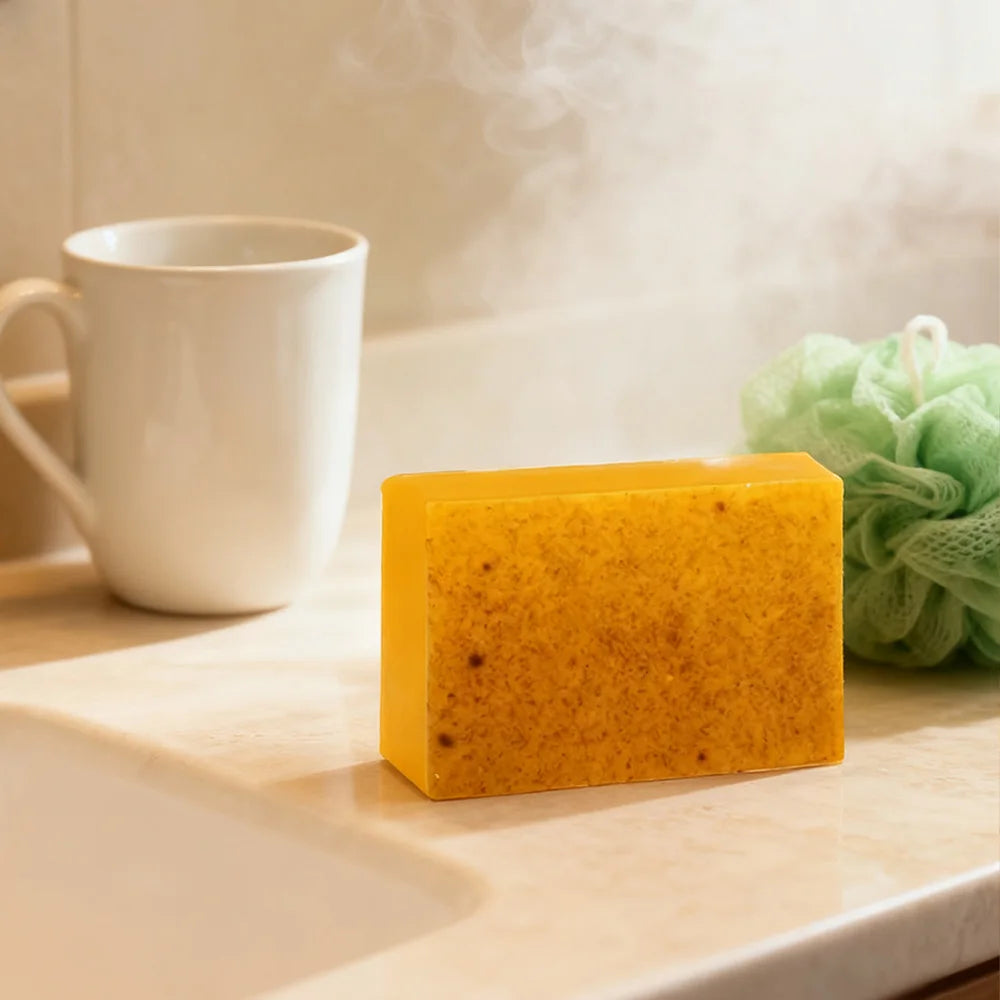 Turmeric Acne Removing And Whitening Essential Oil Soap With Collagen Protein And Citric Acid Lemon Handmade Scrubbing Soap