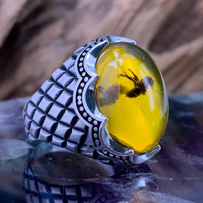 Turkish Men's Ring Vintage Black Zircon Fashion Punk Wind Islamic Religious Muslim Jewelry