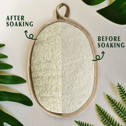 1PC Natural Loofah Body Shower Scrubber Bath Exfoliating Sponge Soft Shower Brushes With Hook Towel Sponge Merchandises Scrubber