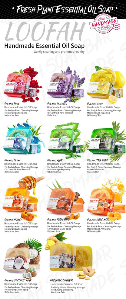 Loofah Honey Vitamin E Cleansing And Bath Essential Oil Soap, Plant Silk Melon Network Deeply Cleanses The Skin