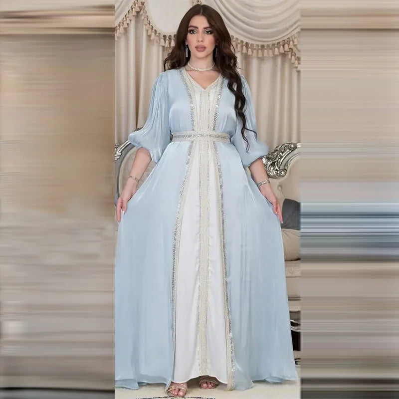 Autumn in Arabia – 2-Piece Button Kaftan Set for the Muslim Woman in America