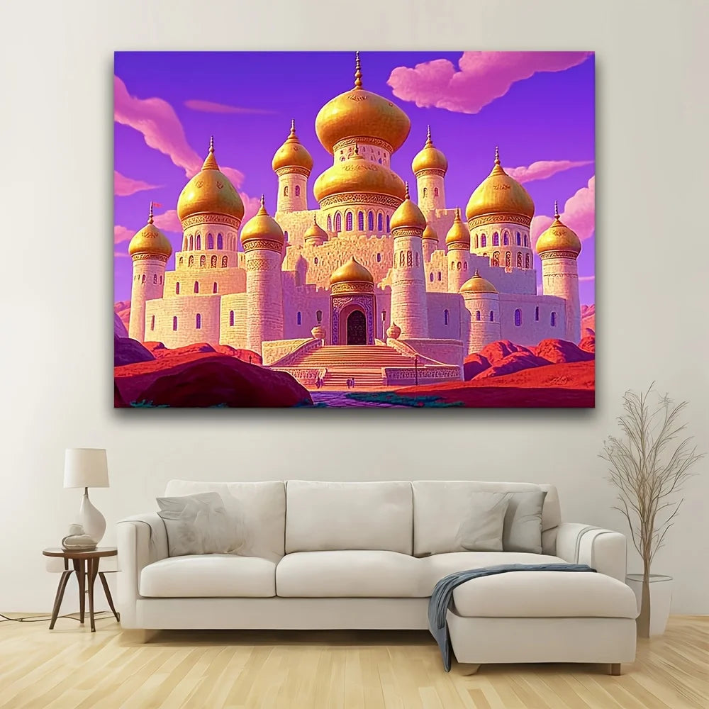1pc Arab palace photo pavilion background, Aladdin Castle theme, polyester, for birthday parties, fairy tale theme pictures