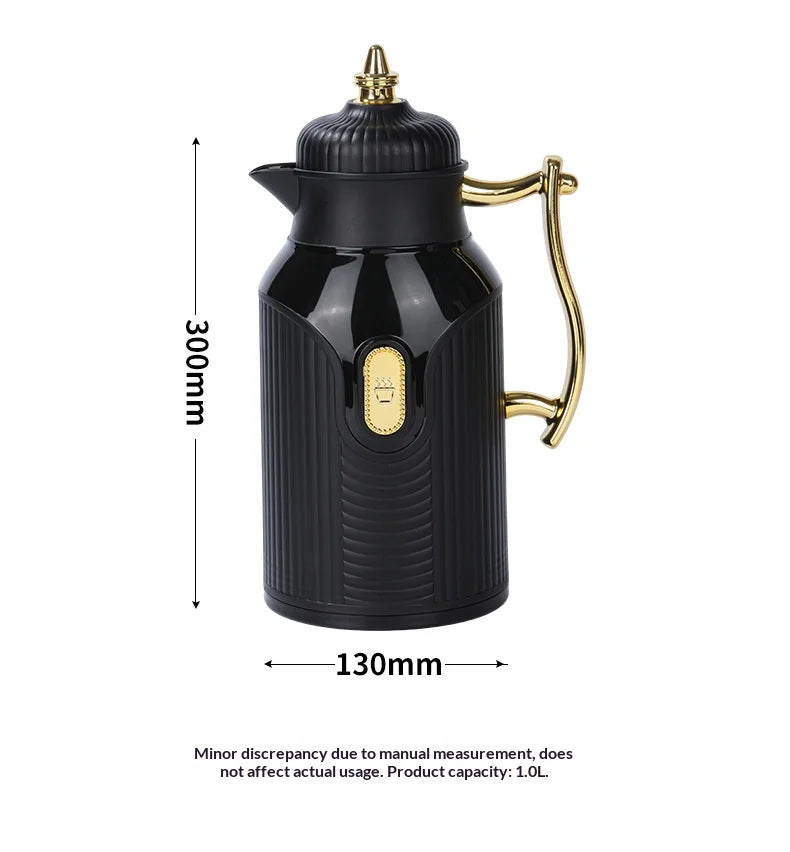Middle Eastern Thermos Flask, Hot Water Bottle, Press-type Glass Inner Liner Thermos Flask, Arab-style Thermos Flask
