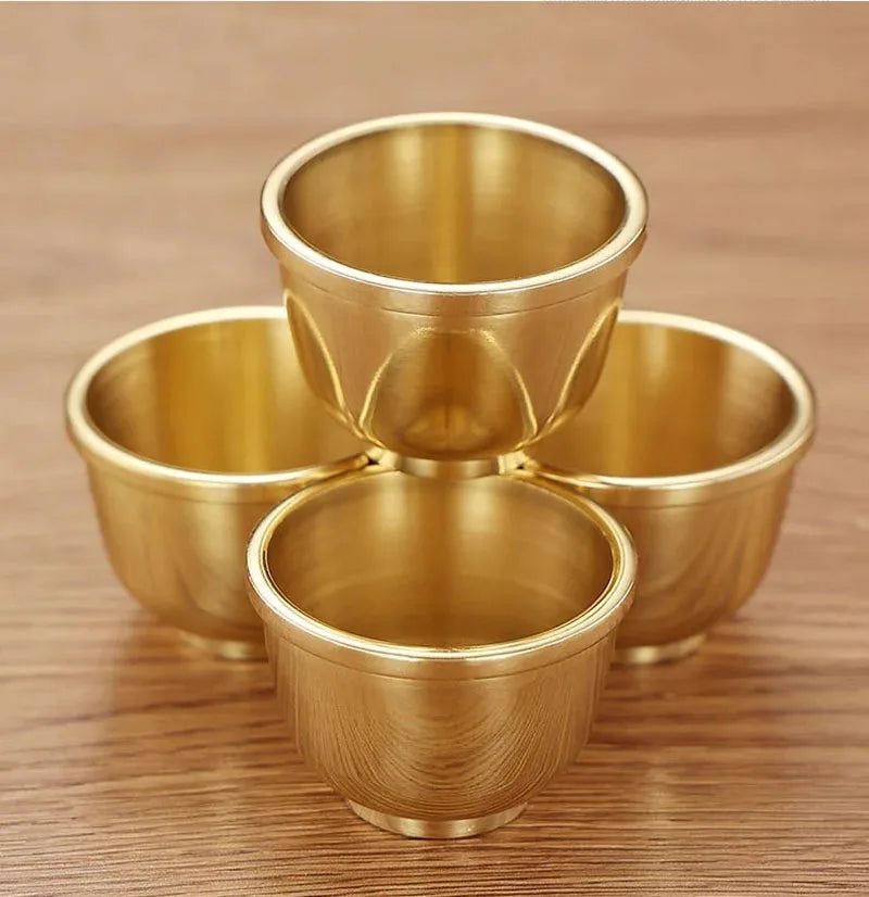 The Brass Vessel – Handcrafted Golden Offering Bowl