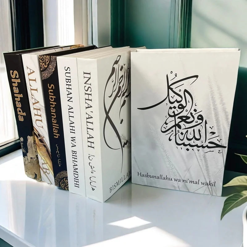 Islamic Kaaba Eid Mosque Luxury Decorative Books Storage Box Fake Book Interior Decoration Coffee Table Ornament Bedroom Decor
