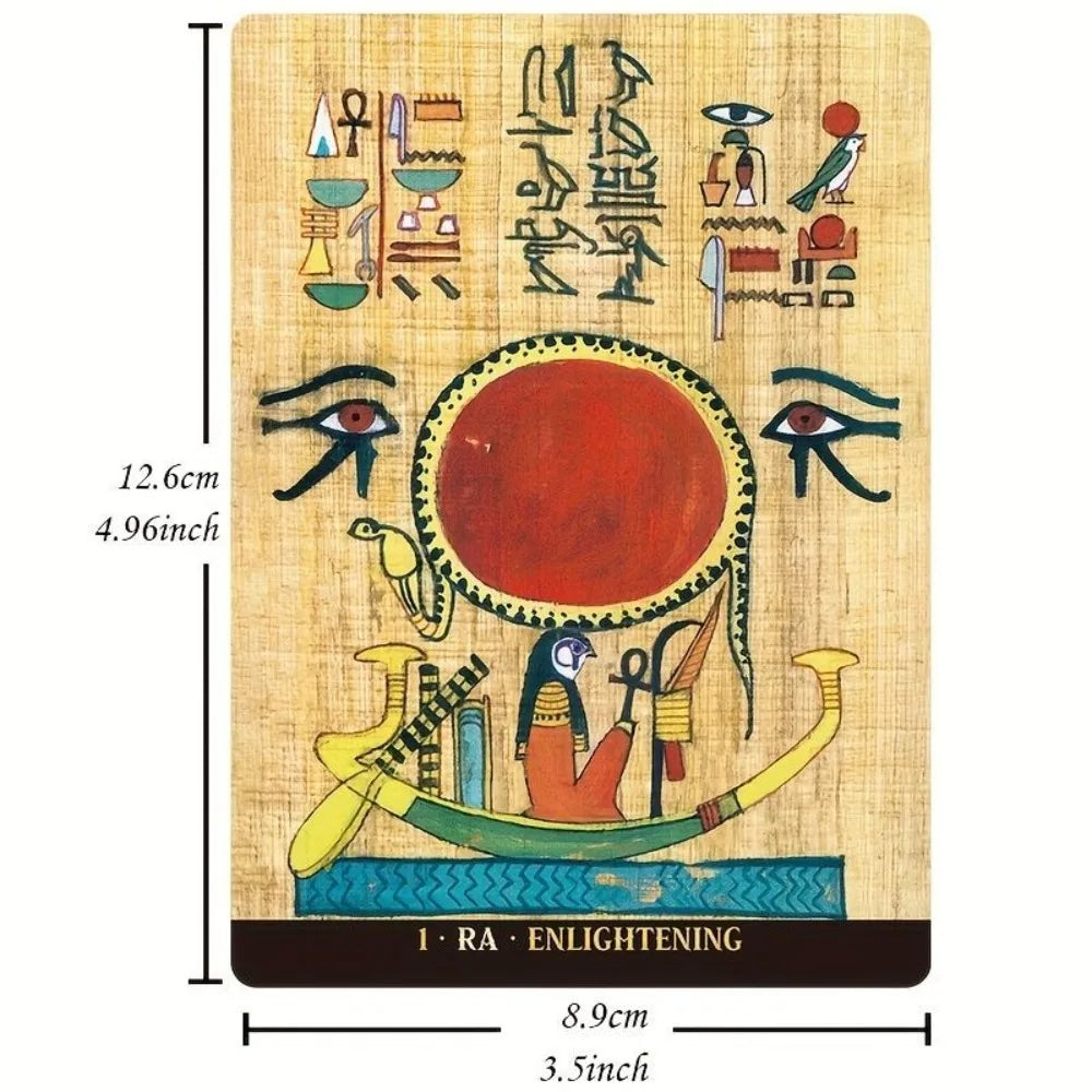 Egyptian Gods Oracle Deck – Papyrus Art Style Cards for Meditation & Guidance