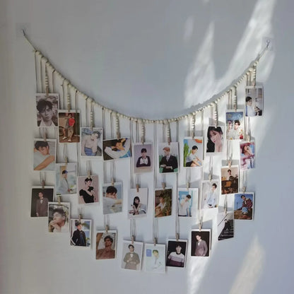 Family  Photos Tapestry Home Decor Macrame Wall Hanging with Tassel Eid Ramadan Decoration Housewarming Gift