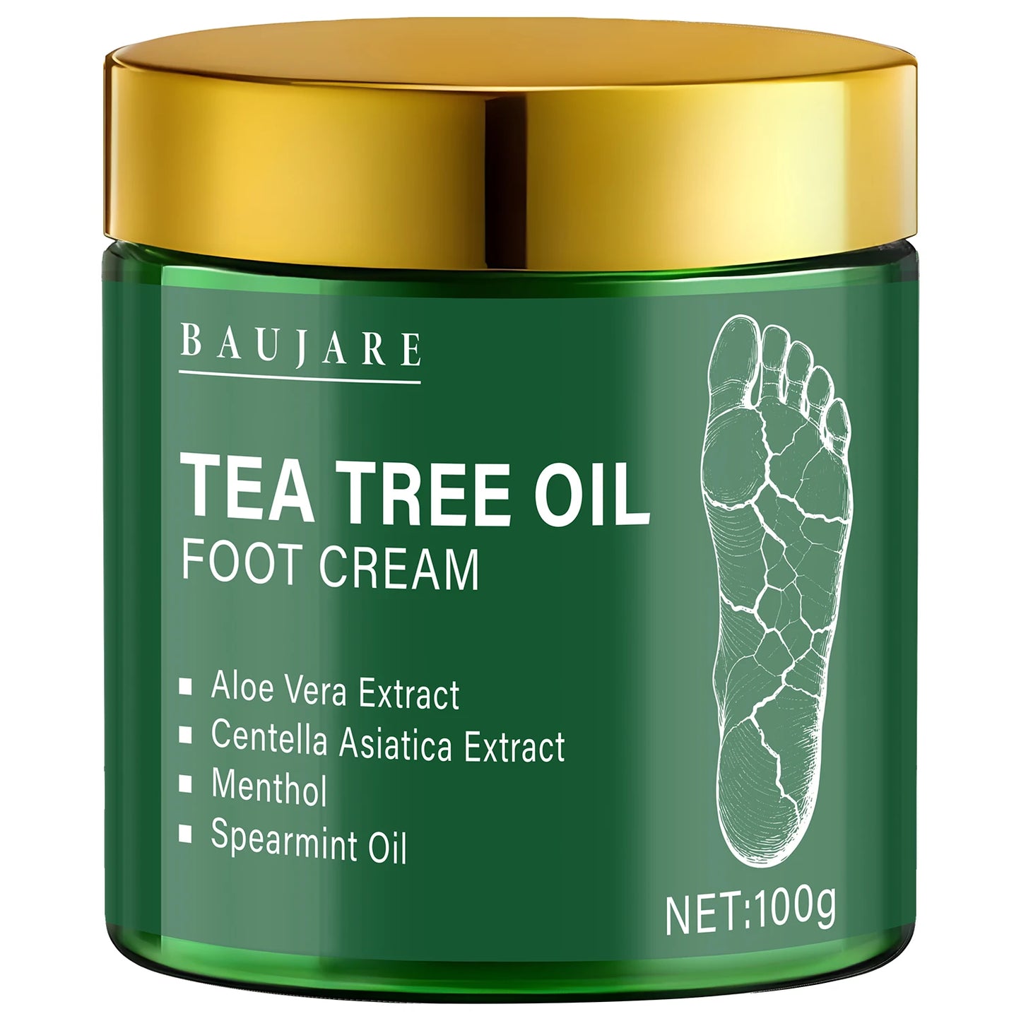 Tea Tree Oil Foot Cream with Aloe & Menthol - Moisturizes & Softens Skin with Hyaluronic Acid & Retinol