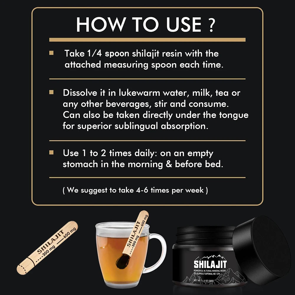 Original Siberian Pure Shilajit with Fulvic Acid & Trace Minerals & 85+ Humic Acid Supplement Gel for Energy & Immune System