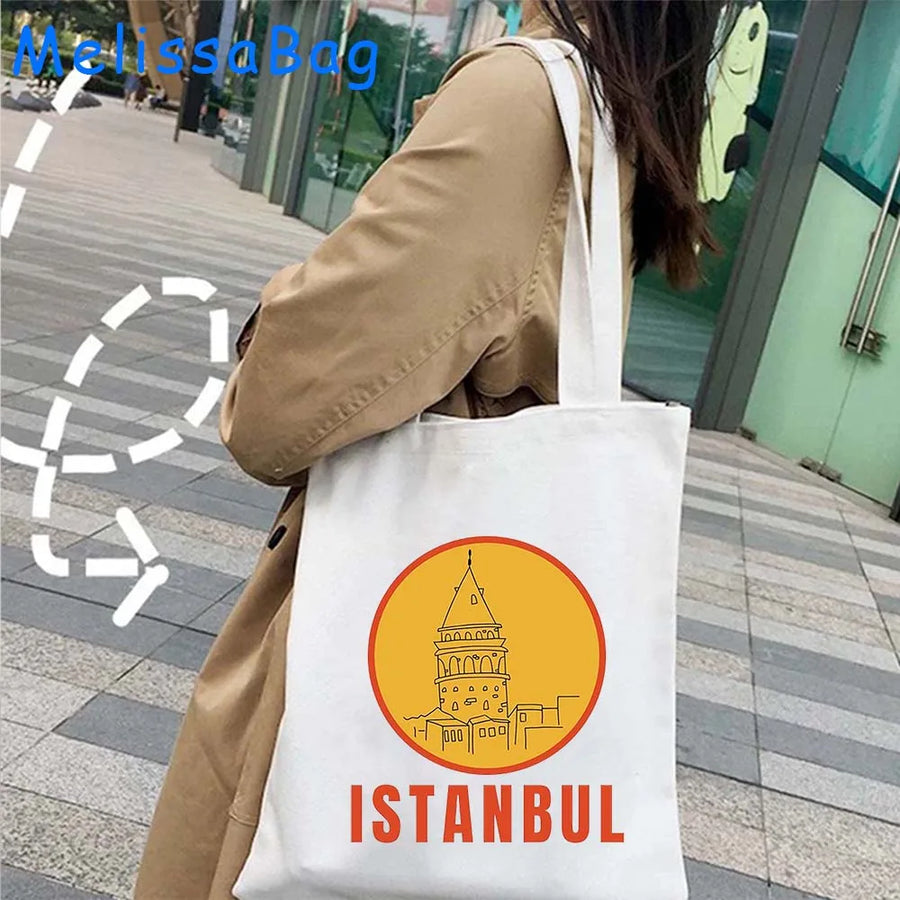 Istanbul in Watercolor – Sultan Ahmed & Galata Skyline Tote