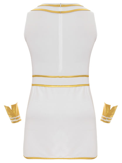 Pharaoh & Spartan Robe Costume – Men's Egyptian God Cosplay with Cuffs