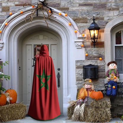 Adult Vampire Cape Hooded Robe Halloween Morocco Cloak Full Length Cosplay