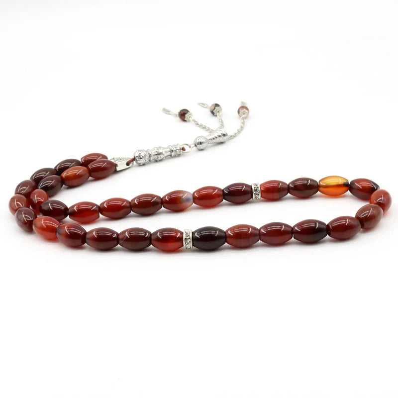 Islamic Tasbih Agate Creative Bracelet 33 Beads Dream Natural Stone Muslim Accessories Tasbeeh Tassel Men's Jewelry Misbaha Gift