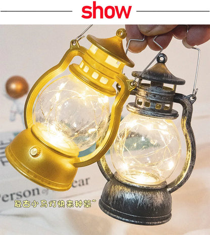 Candle Holders lantern for Table Retro Flameless Lamp Desktop Candlestick Chandelier Christmas New Year Home Decor