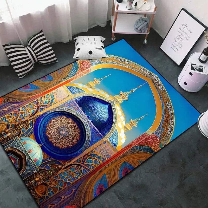 Soft Islamic Prayer Rug for Muslim Women, Elegant Carpet, Home Decoration Portable Prayer