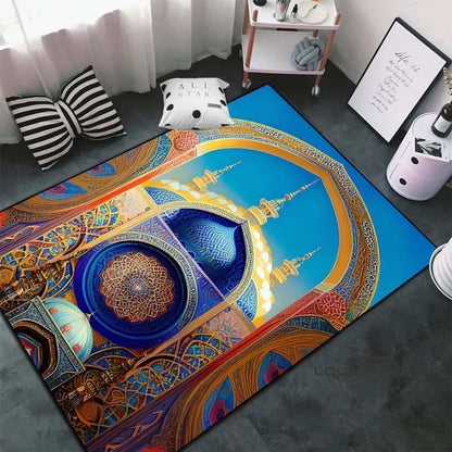 Soft Islamic Prayer Rug for Muslim Women, Elegant Carpet, Home Decoration Portable Prayer