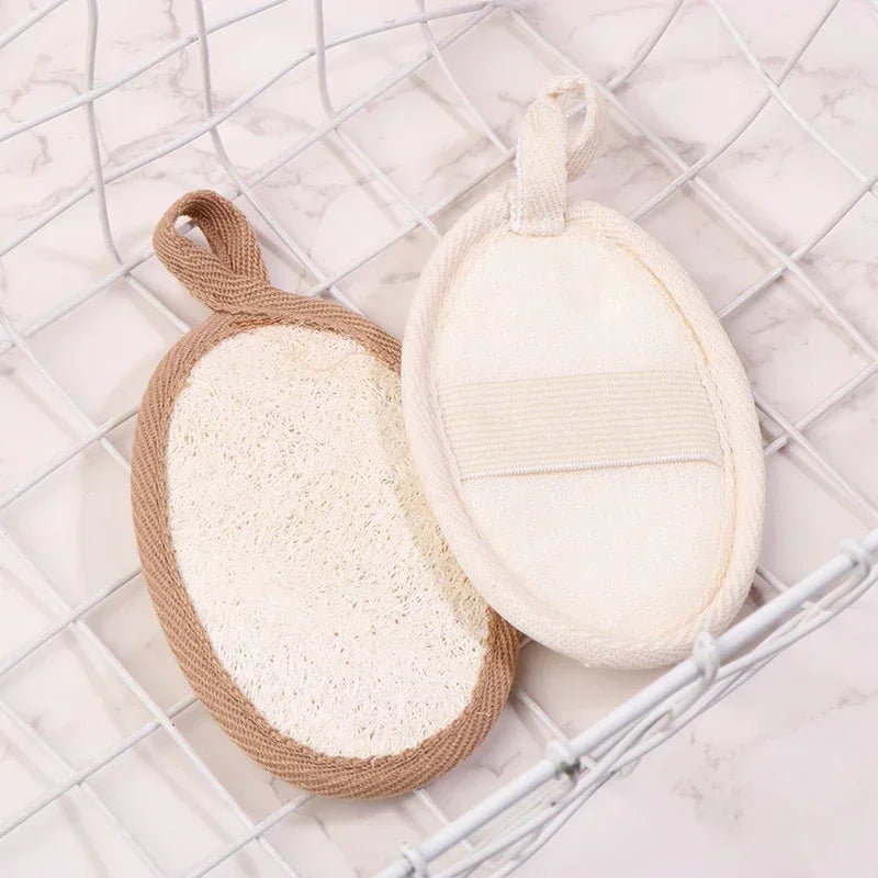 1/2Pcs Natural Loofah Skin Bath Wipes  Foaming and Mud Scrubbing Bath Wipes Bath Towels Bath Flower Accessories