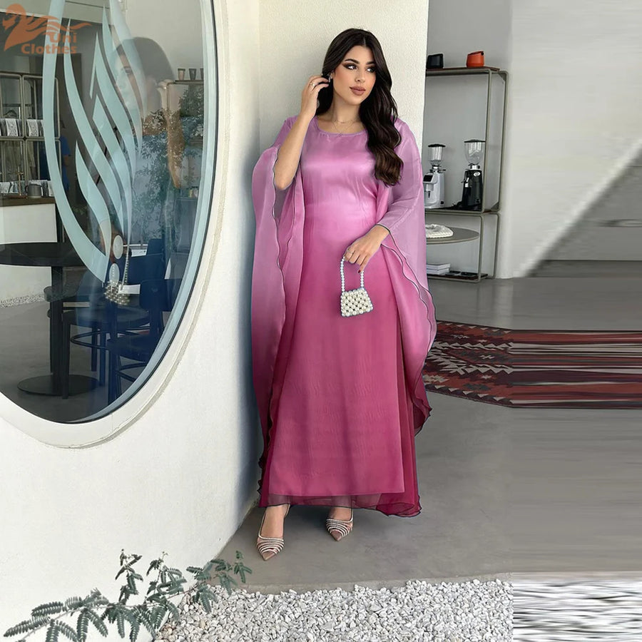The Batwing Party Kaftan – O-Neck Abaya for the Muslim Woman in America