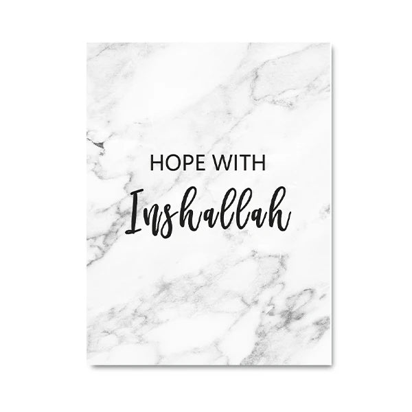 Allah Bismillah Inshaallah Alhamdulillah Islam Marble Poster Prints Islamic Quotes Wall Art Canvas Painting Pictures Home Decor