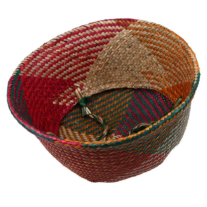 WHISM Handmade Seagrass Storage Basket Flower Pot Rattan Container Toys Organizer Holder Laundry Basket Home Decor Dropshipping