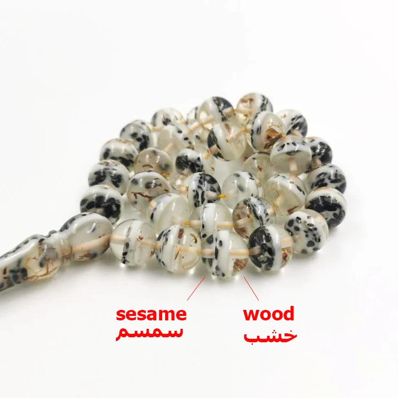 New arrived Tasbih resin inside sesame and wood 33 Prayer Beads islamic Accessoriy misbaha Muslim  bracelet ADHA Eid gift Rosary